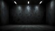 © Meer - Empty studio room. Dark background. Abstract dark empty studio room texture. Product showcase spotlight background Generative AI