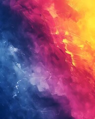 Fototapete - Bright gradient background with colorful grains. It represents a mix of energy, movement, fun and liveliness with the grain of old computer graphics or noisy TV. It has a retro or futuristic feel.