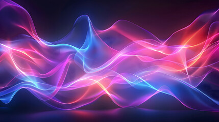 Aufkleber - Abstract flowing neon color wave lights background