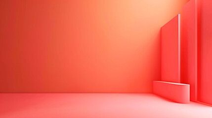 Wall Mural - A bright Coral backdrop with a solid color.