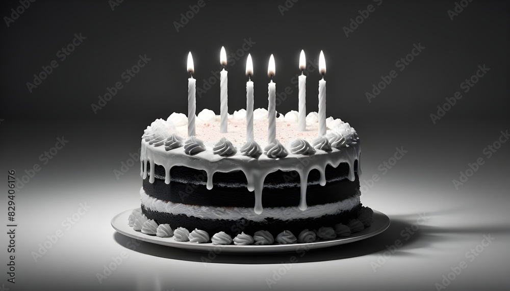 birthday cake with candles isolated on transparent background cutout ...