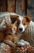 © Kiran - Two best friends, puppy and kitten, pets concept at home