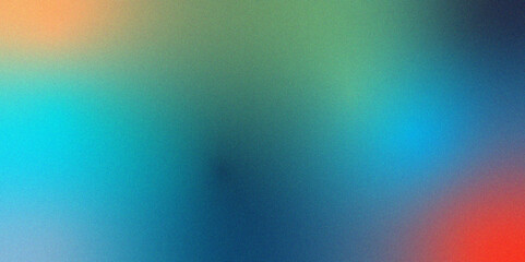 Poster - Abstract beige Orange and teal gradient dark background grainy noise texture. Turquoise Blurred shine grain with blank space and unfocused gradient. Textured with rough grain, noise, and bright spots.