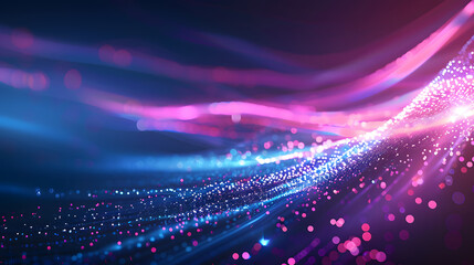 Poster - abstract futuristic background with pink blue glowing texture background. Generative AI.
