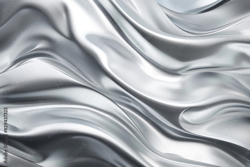 Abstract metallic liquid surface with wavy, reflective patterns. Smooth ...