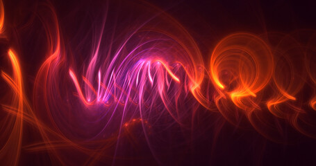 Wall Mural - 3D manual rendering abstract multicolor fractal light background. Its not AI Generatd illustration.