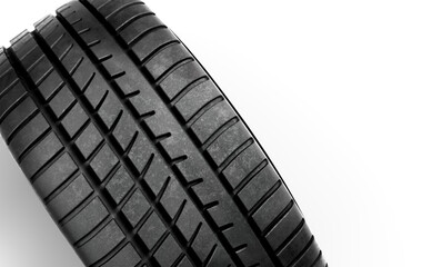 Wall Mural - Detailed car tire tread texture isolated on transparent background