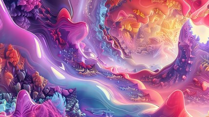 Poster - Abstract 3d water colorful background