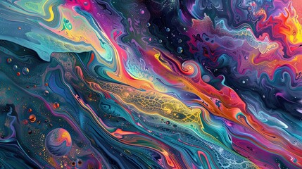 Poster - Abstract 3d water colorful background