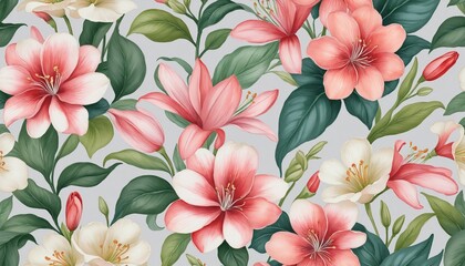 Wall Mural - Watercolor flowers background wall paper