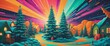 © Random_Mentalist - Surreal background design for Christmas using acid colors, psychedelic culture, unusual christmas concept
