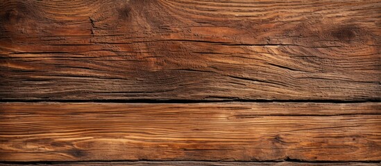 Wall Mural - Old brown wooden plank texture background Close up with copy space