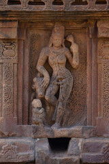 Wall Mural - Carved Sculpture of Ardhanarishwar on the Temple of Pattadakal, Karnataka, India.