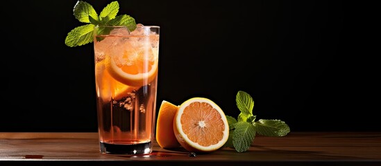 Aufkleber - Iced tea with mint and grapefruit Copy space