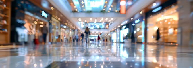 Wall Mural - Shopping mall background. Shopping center. Blurred background