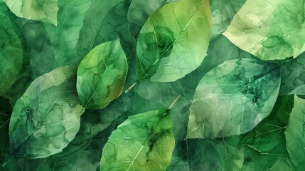 Wall Mural - abstract background with dark green leaf pattern