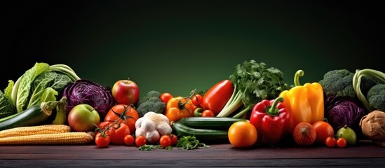 Wall Mural - A nutritious blend of organic vegetables with copy space image
