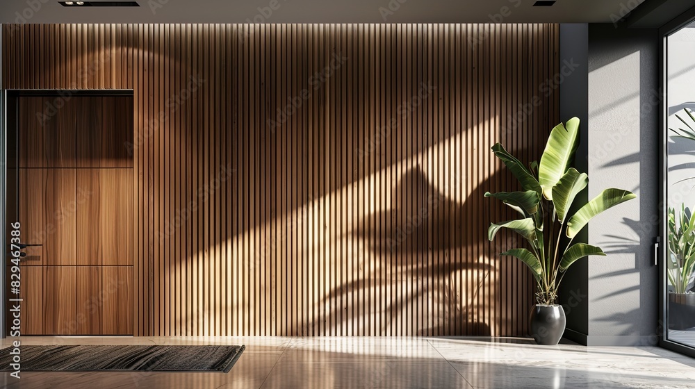 Stylish Wooden Panel Entrance Wall Design for Modern Home Interiors ...