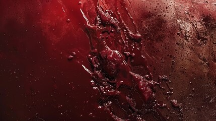 Wall Mural -  A red and black background with close-up drops of water at the bottom