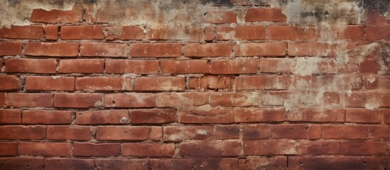 The textured background of an aged red brick wall provides ample copy space for text or images