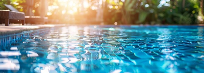 Wall Mural - Swimming pool background. Blurred background