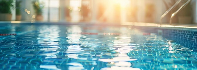 Wall Mural - Swimming pool background. Blurred background