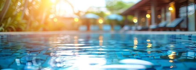 swimming pool background. blurred background