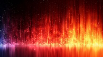 Wall Mural -  A red and blue background filled with stars and a blurred light element, either at the top or bottom, represents the image