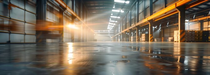 Wall Mural - Warehouse background. Blurred background