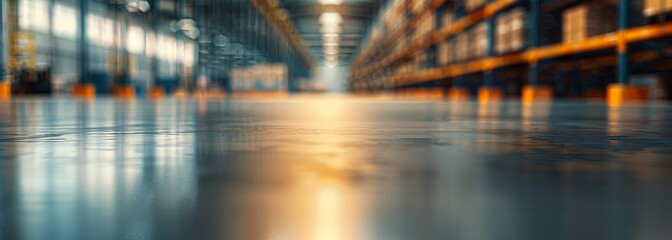 Wall Mural - Warehouse background. Blurred background