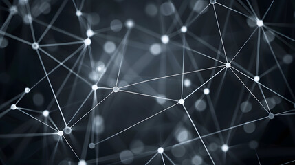 Fototapete - Connection points and lines texture background. Generative AI.