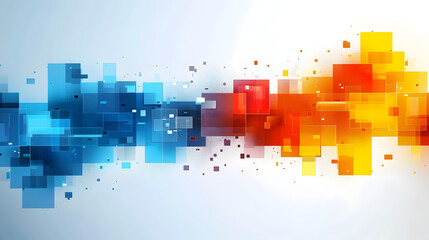 Aufkleber - Abstract high-tech background with colorful square blocks