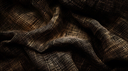 Wall Mural - Dark brown fabric texture. Generative AI.