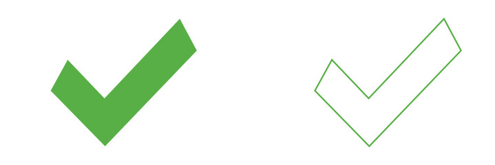 Wall Mural - tick sign element. green checkmark icon . simple mark graphic design. ok button for vote, decision, 