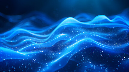 Aufkleber - digital technology blue rhythm wavy line abstract graphic poster web page ppt background