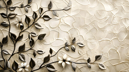 Wall Mural - floral organic wallpaper texture background. Generative AI.