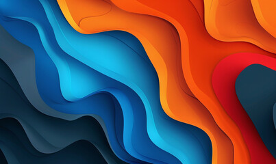 Wall Mural - Abstract clean and colorful wavy background for presentation template