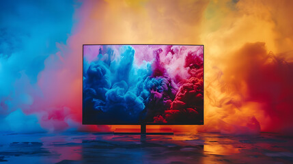 Aufkleber - tv screen. with colorful abstraction. sketch art for artist creativity and inspiration