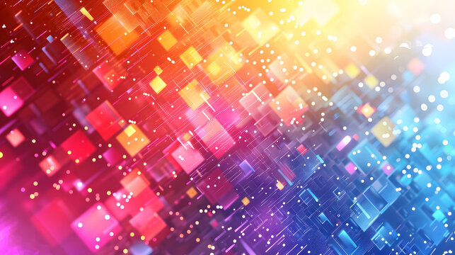 Abstract colorful pixelated background representing technology in the digital world with copyspace for text