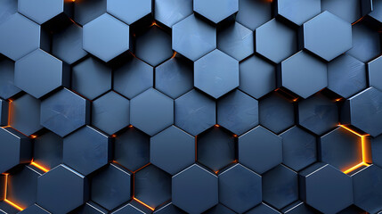 Hexagons pattern textured background. Generative AI.