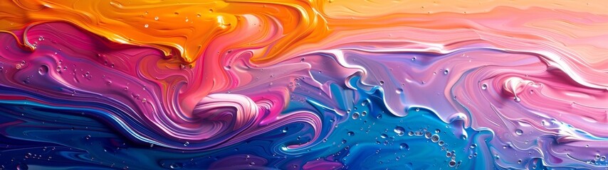 Anamorphic lens effects twist this abstract colorful background into mesmerizing patterns of color.
