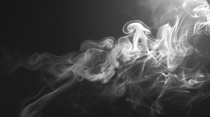 Aufkleber - A black-and-white photo of cigarette smoke creating artistic patterns, with a soft light highlighting the smoke's movement.