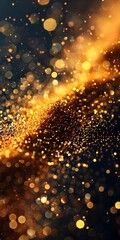 Wall Mural - Golden glitter background Glittering surface with twinkling lights for an elegant design or festive decoration or wedding invitation card template shiny gold abstract pattern wallpaper. High Quality.