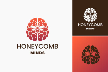 Poster - Honey Comb Minds Logo: A creative design featuring a honeycomb pattern, symbolizing organization and innovative thinking. Perfect for consulting firms, educational institutions, or tech companies.