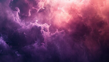 Wall Mural - Dark purple and pink background with smoke floating in the air, pink clouds of color, light tones, ethereal illustrations, mysterious background