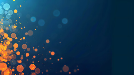 Poster - orange dot blue on dark gradient background. Generative AI.