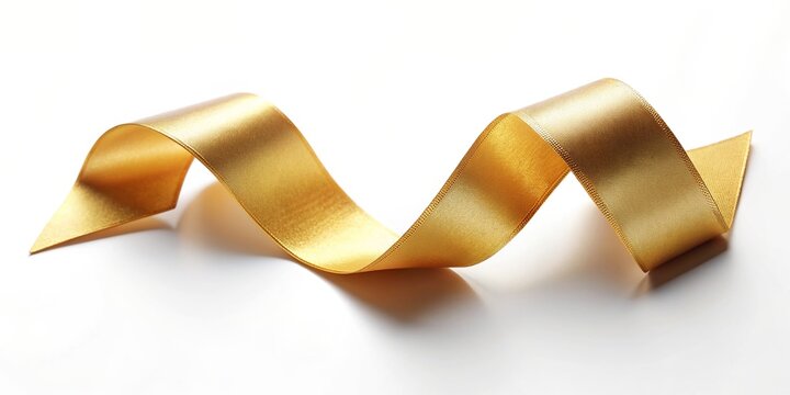 elegant gold ribbon isolated on background