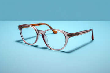 Wall Mural - fashion optical glasses on a blue background