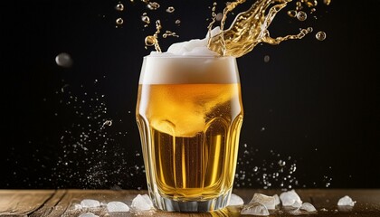 glass of beer with foam