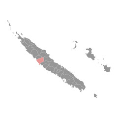 Pouembout commune map, administrative division of New Caledonia. Vector illustration.